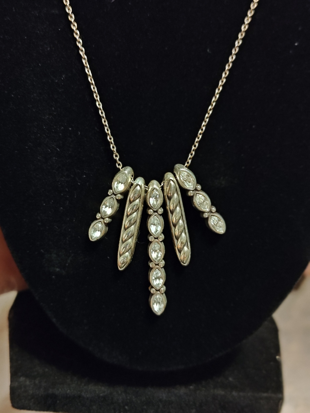 Brighton Silver-Tone Pendant Necklace with Clear Stones